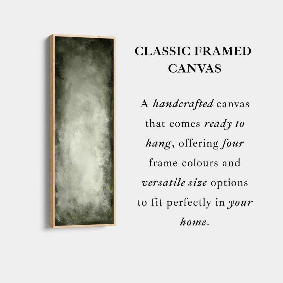Abstract Rustic Green Long Living Room Framed Canvas Wall Decor