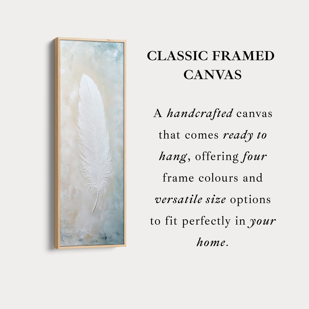 Hall Way Feather Large Vertical Long Skinny Wall Art