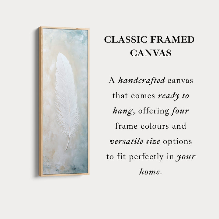 Hall Way Feather Large Vertical Long Skinny Wall Art