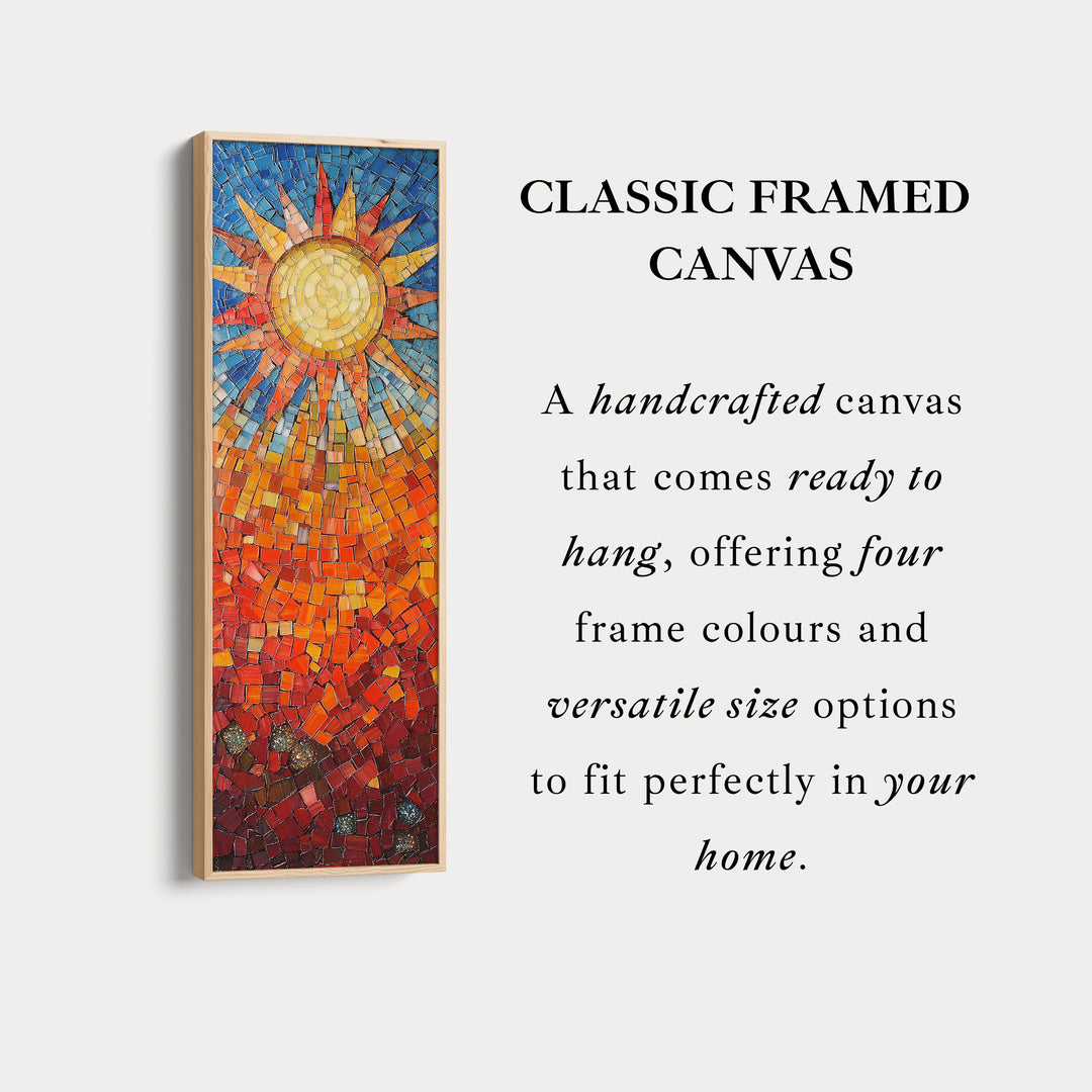 Mosaic Sun Burst Vertical Bedroom Wall Art Long & Narrow