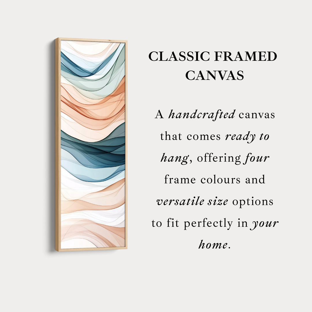 Long Narrow Vertical Wall Art Neutral Wave