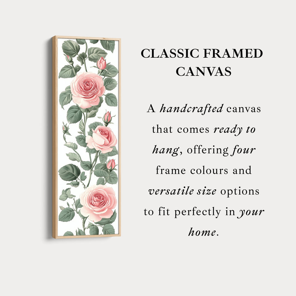 Vintage Pink Floral Tall Skinny Wall Art