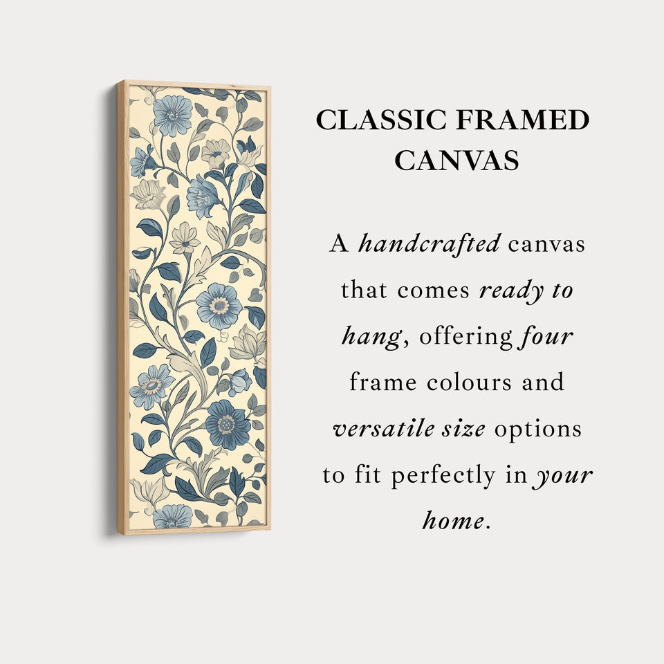 Vintage Blue & Cream Vertical Wall Decor