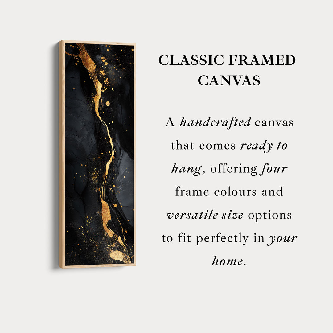 Vertical Bedroom Wall Art Gold & Black Abstract