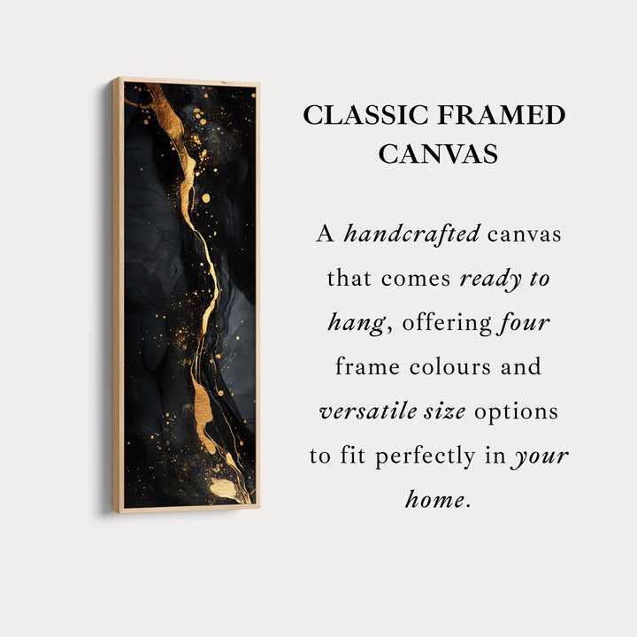 Vertical Bedroom Wall Art Gold & Black Abstract