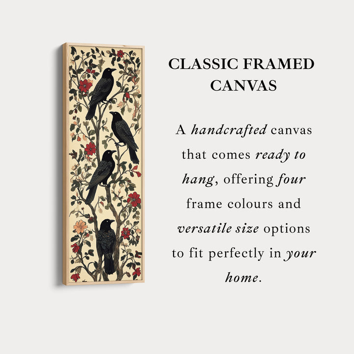 Black Ravens Vertical Long Wall Decor