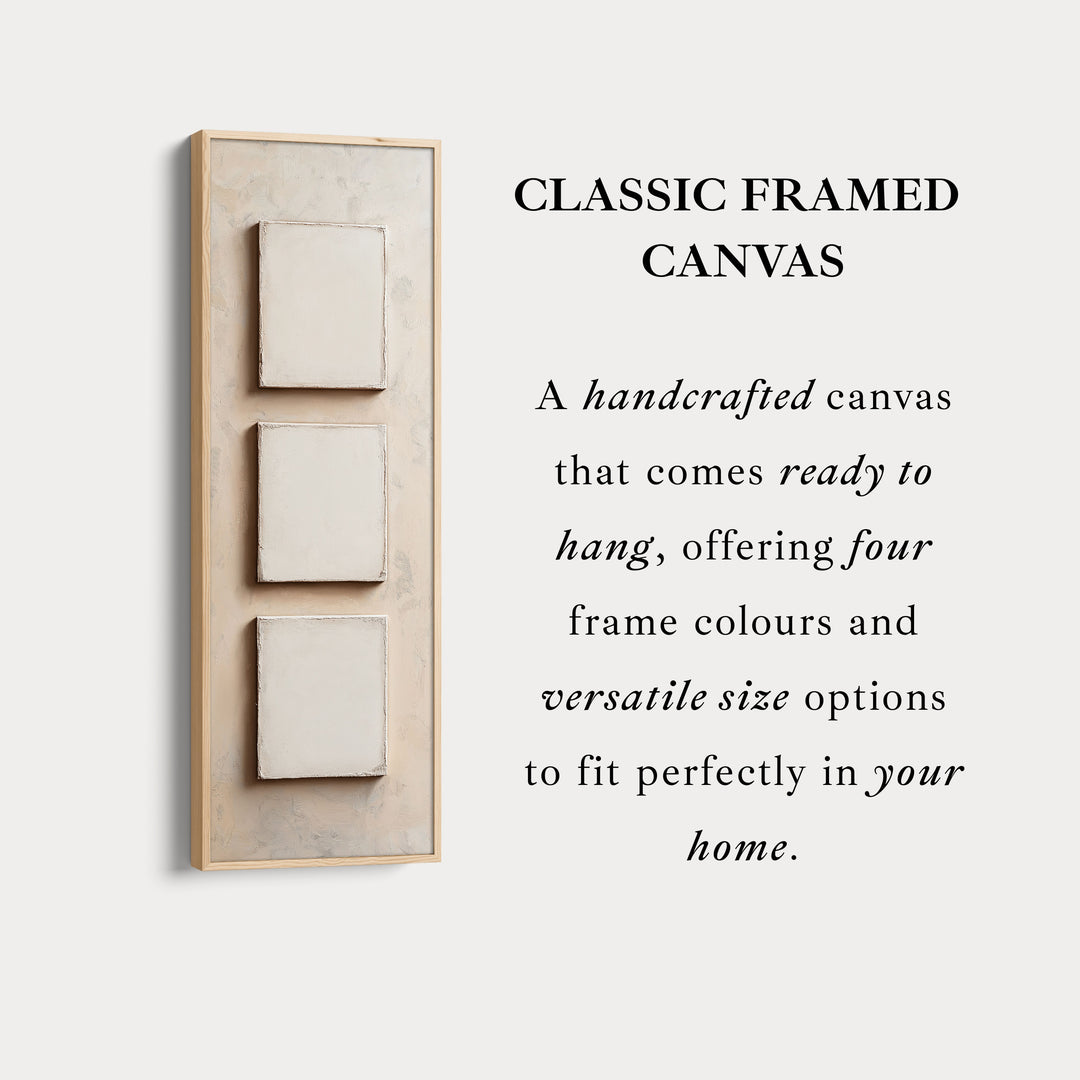 Minimalist Beige Vertical Framed Wall Decor