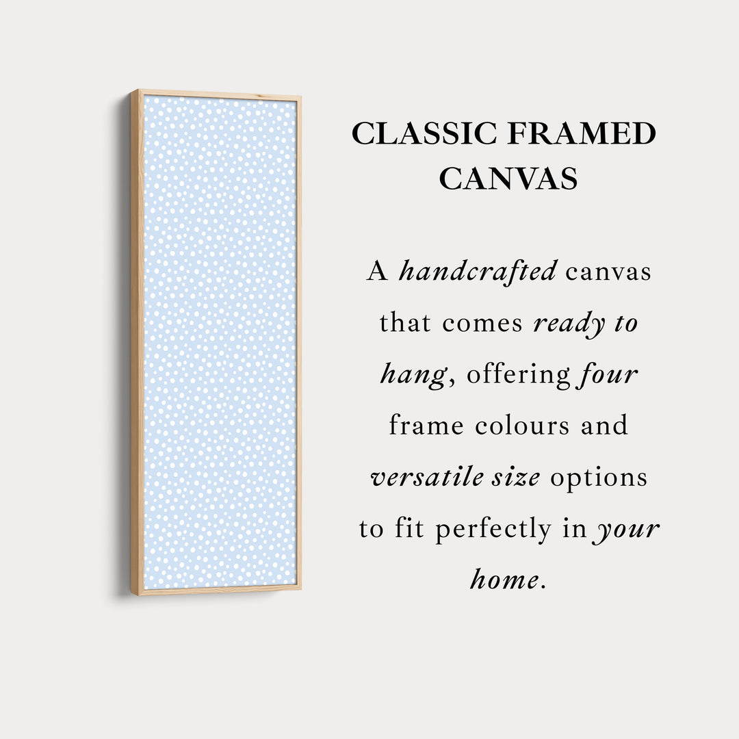 Vertical Long Wall Art Blue Polka Dot Wall Art