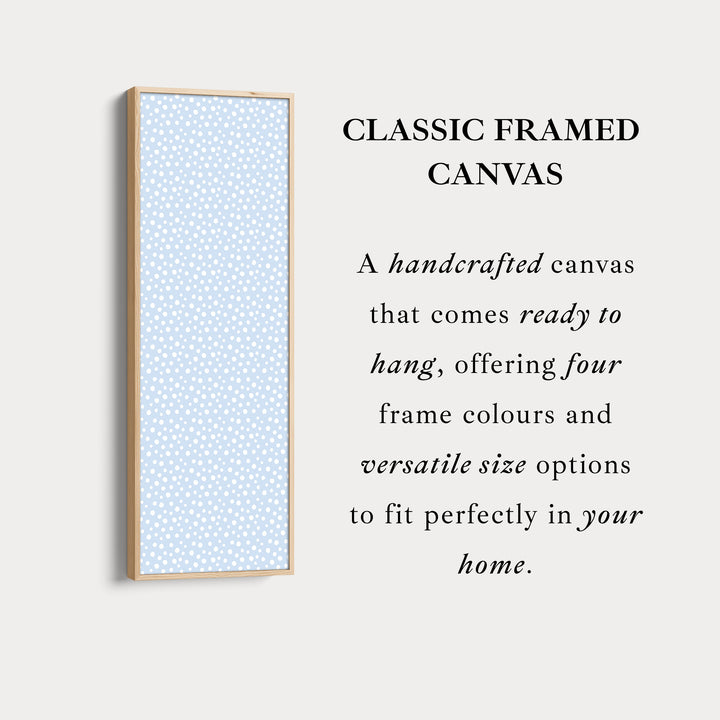 Vertical Long Wall Art Blue Polka Dot Wall Art
