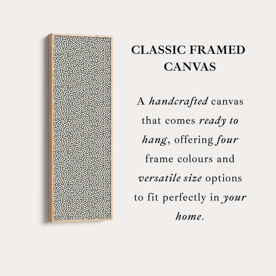 Vertical Long Wall Art Organic Black & Cream Pattern Wall Art