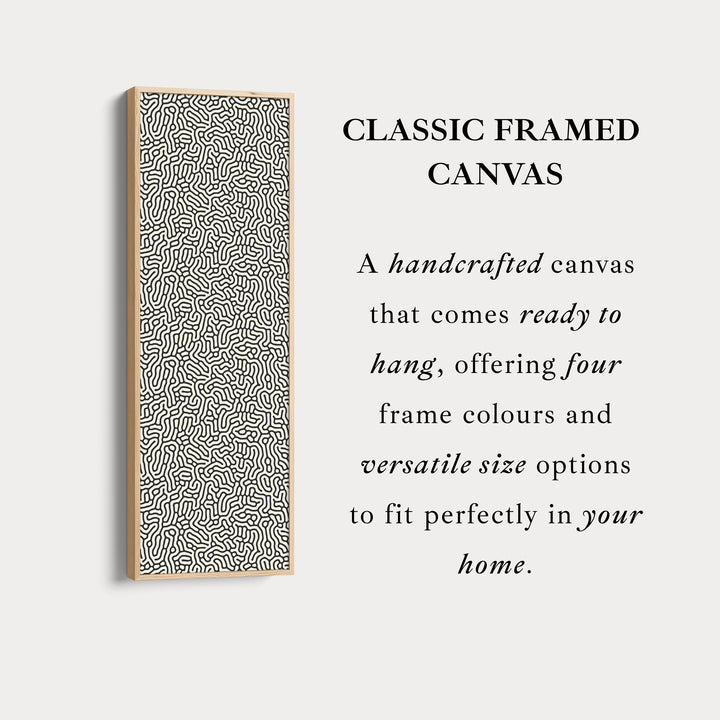 Vertical Long Wall Art Organic Black & Cream Pattern Wall Art