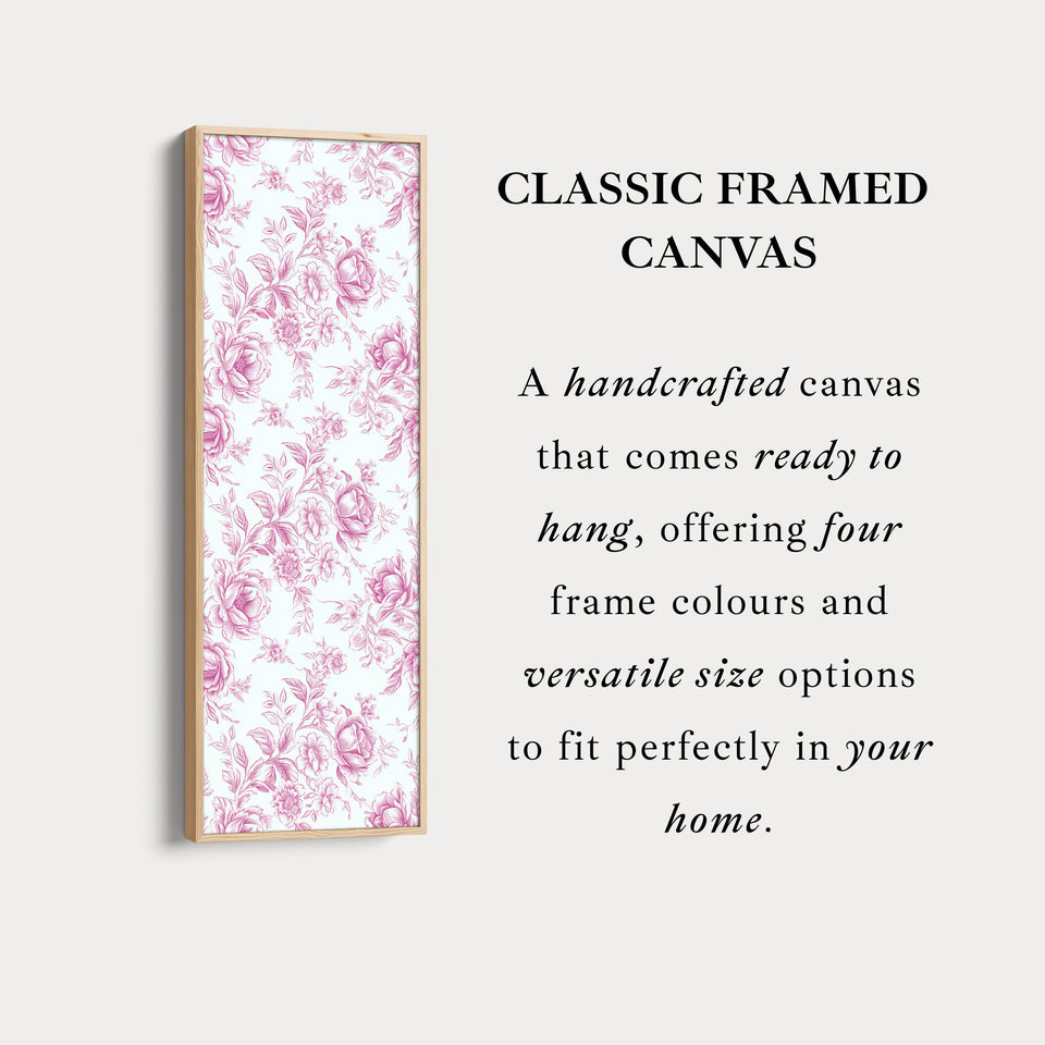 Vertical Floral Long Wall Art Pink Peonies