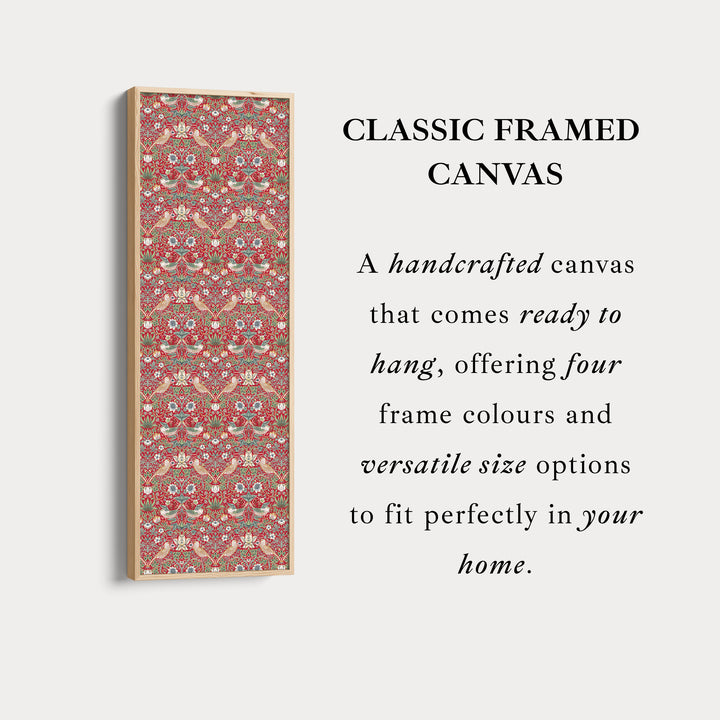 William Morris Strawberry Thief Red Vertical Long Wall Art