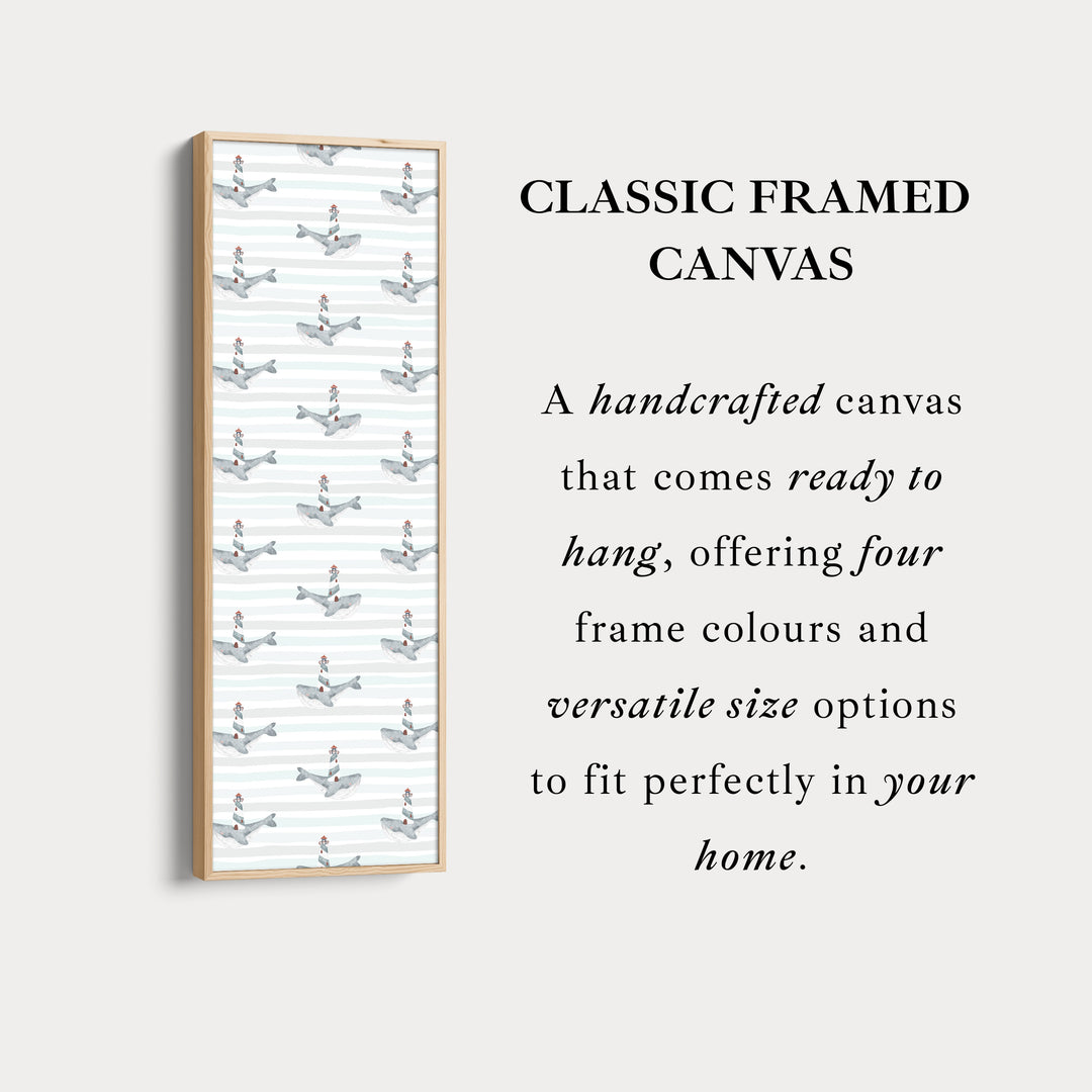 Vertical Kids Room Wall Decor Whales & Lighthouses