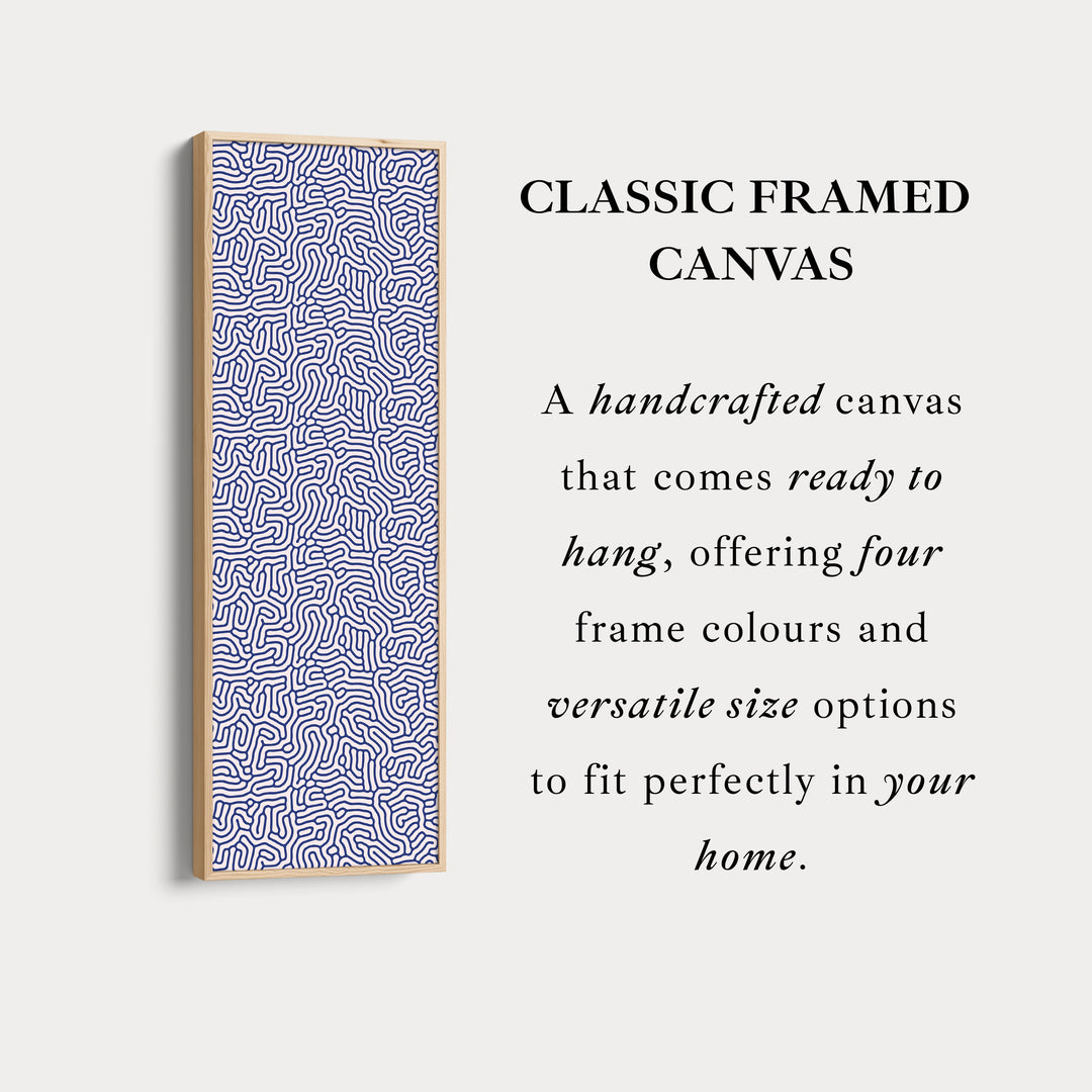 Blue & Beige Organic Pattern Long Vertical Wall Art