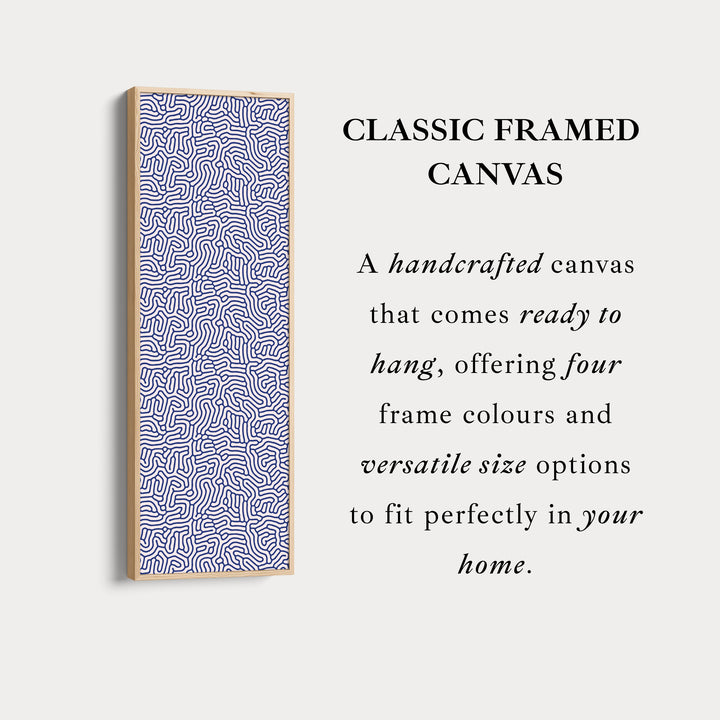 Blue & Beige Organic Pattern Long Vertical Wall Art