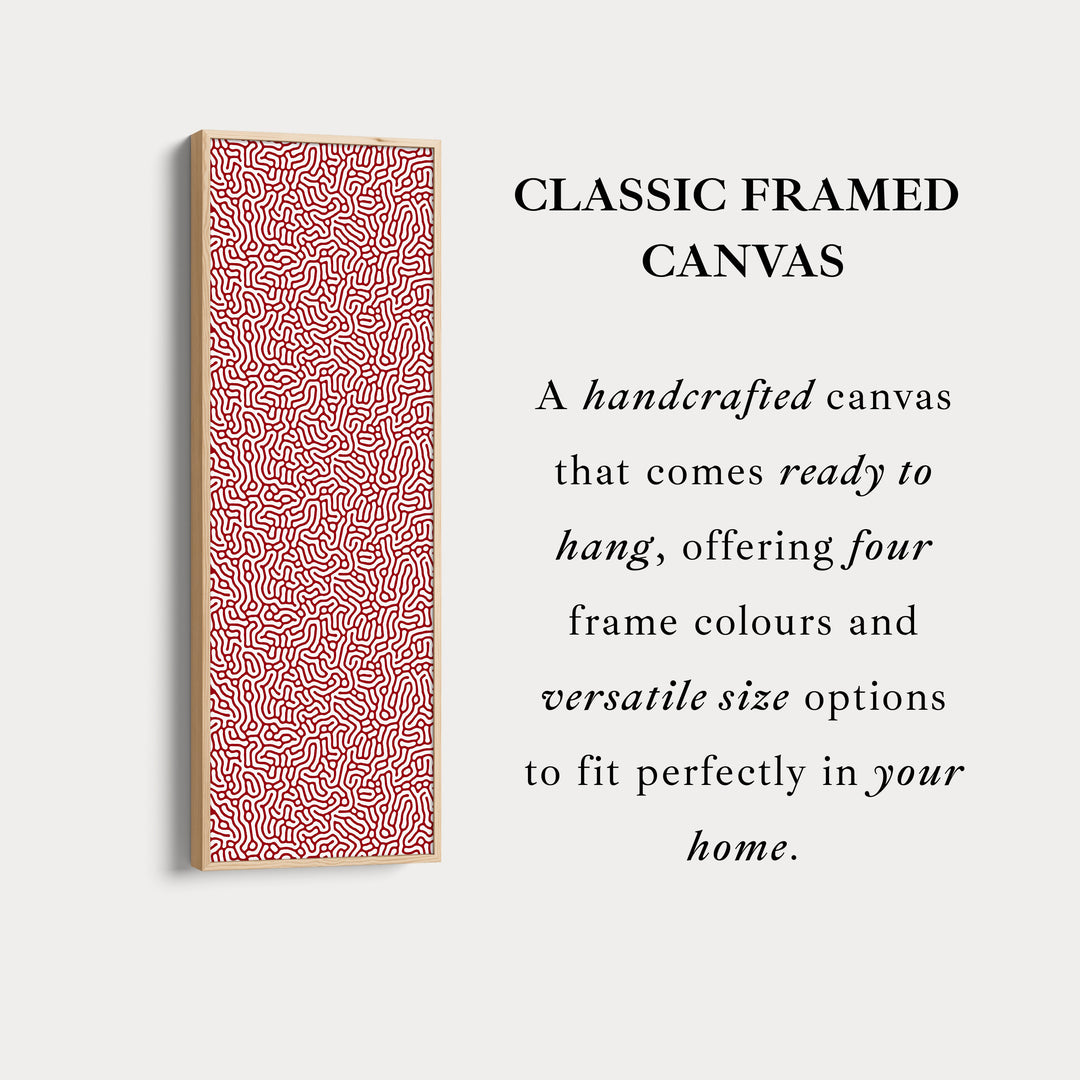 Art mural vertical long motif rouge et blanc