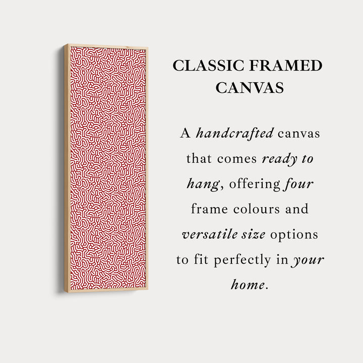 Art mural vertical long motif rouge et blanc