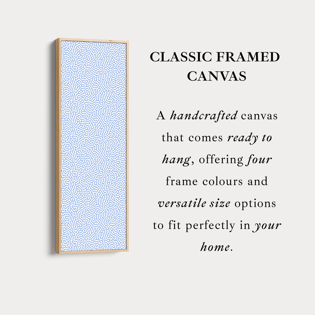 White & Blue Wriggly Vertical Narrow Wall Art