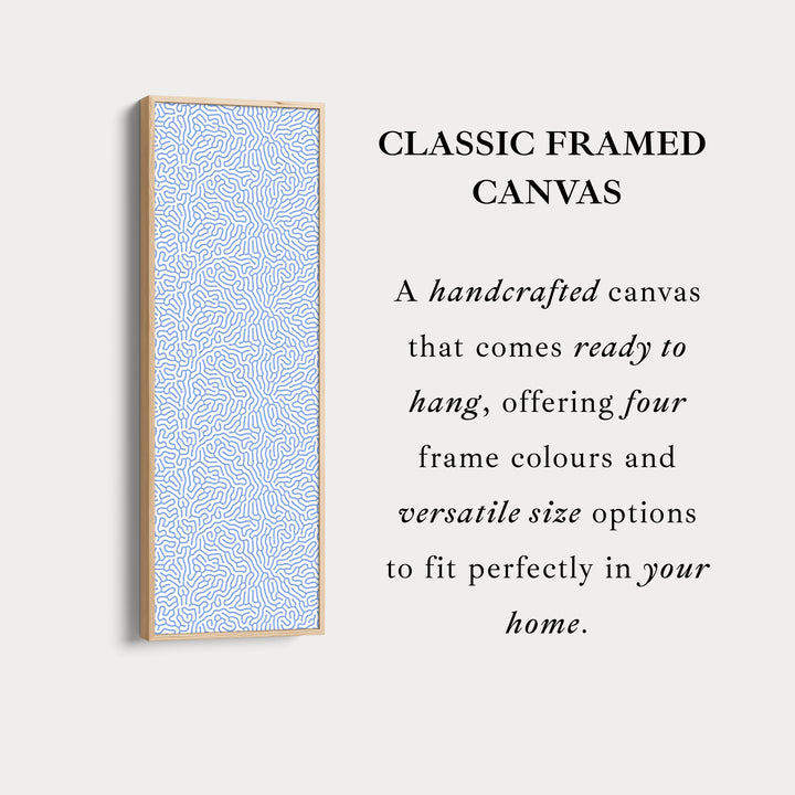 White & Blue Wriggly Vertical Narrow Wall Art