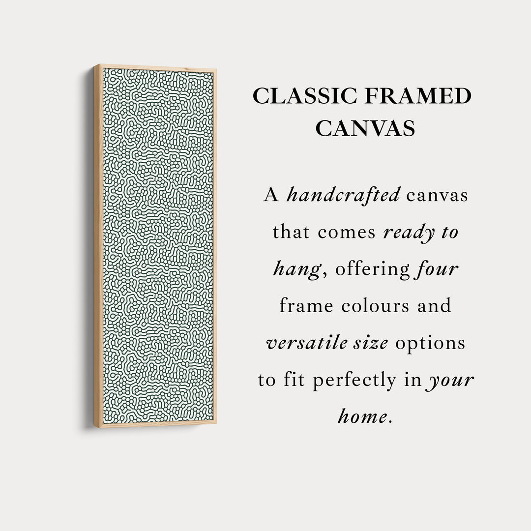 Green & White Wriggly Vertical Narrow Wall Art