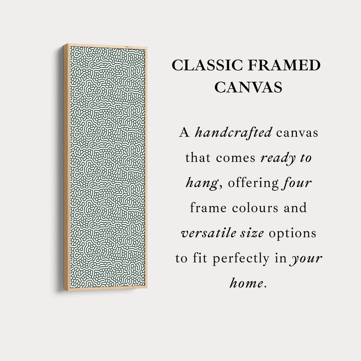 Green & White Wriggly Vertical Narrow Wall Art