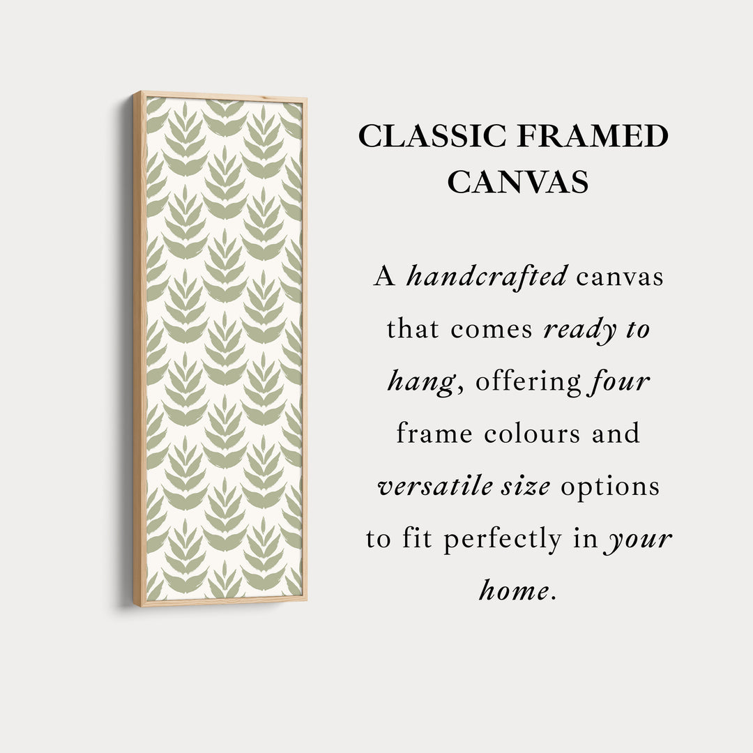 Long Tall Narrow Wall Art Boho Green Leaves