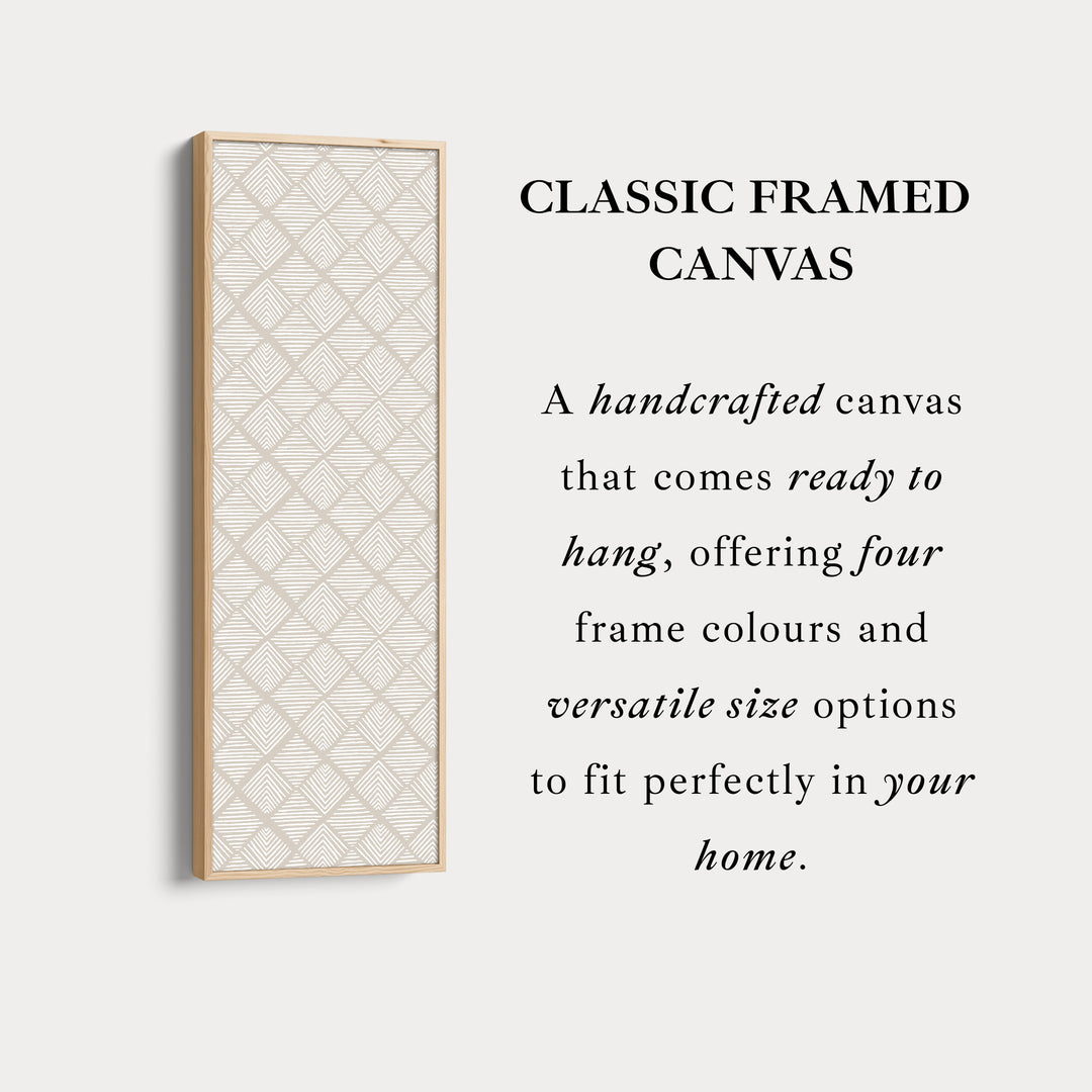 Vertical Wall Art Beige Geometric Pattern