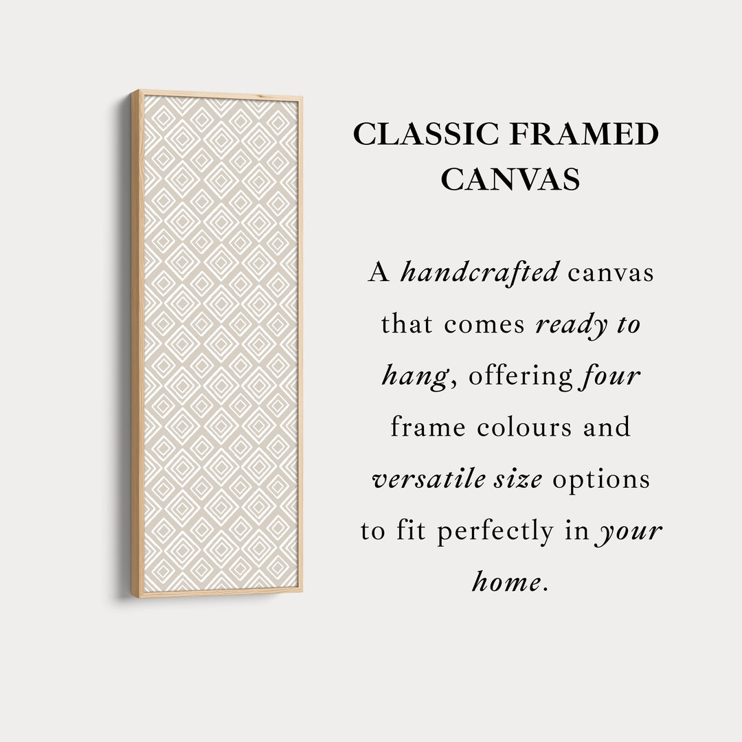 Vertical Bedroom Wall Decor Beige Geometric Pattern