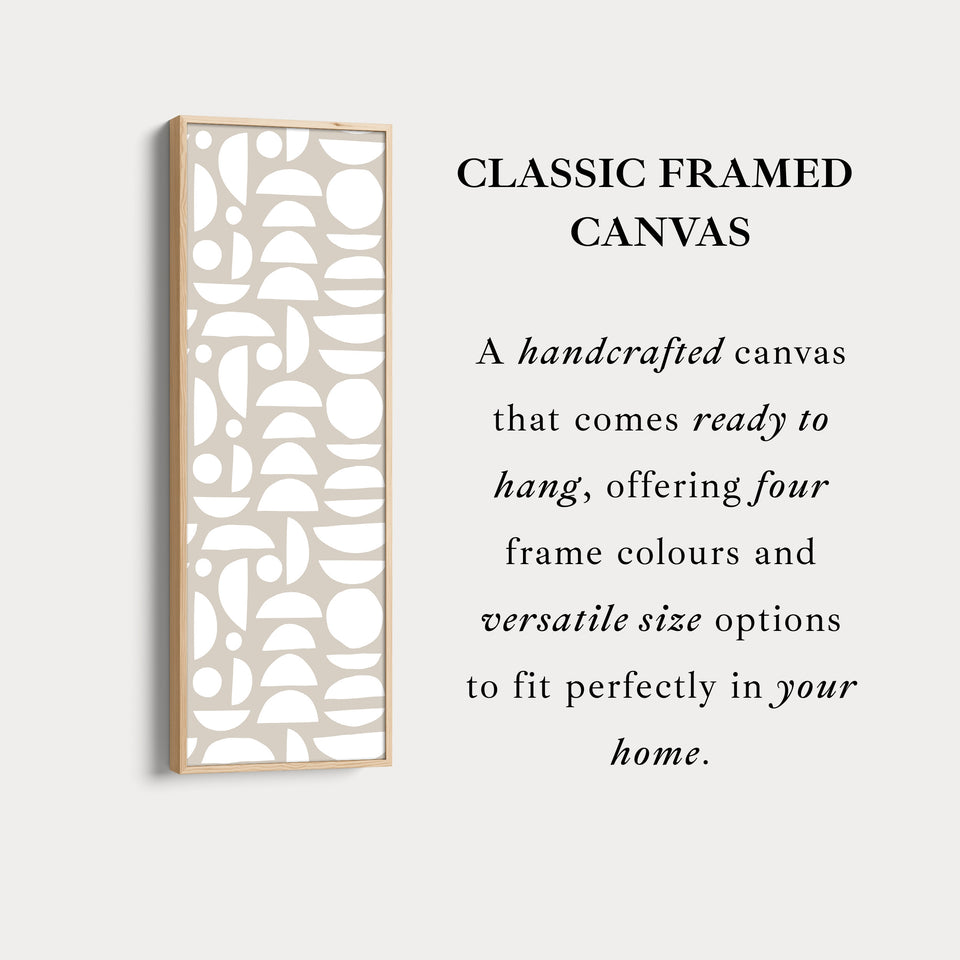 Vertikale hohe schmale Wandkunst Beige & Weiß