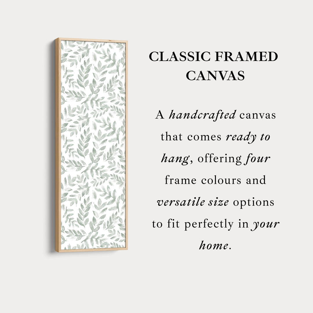 Sage Green Botanical Tall Narrow Vertical Framed Wall Decor