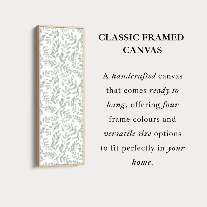 Sage Green Botanical Tall Narrow Vertical Framed Wall Decor