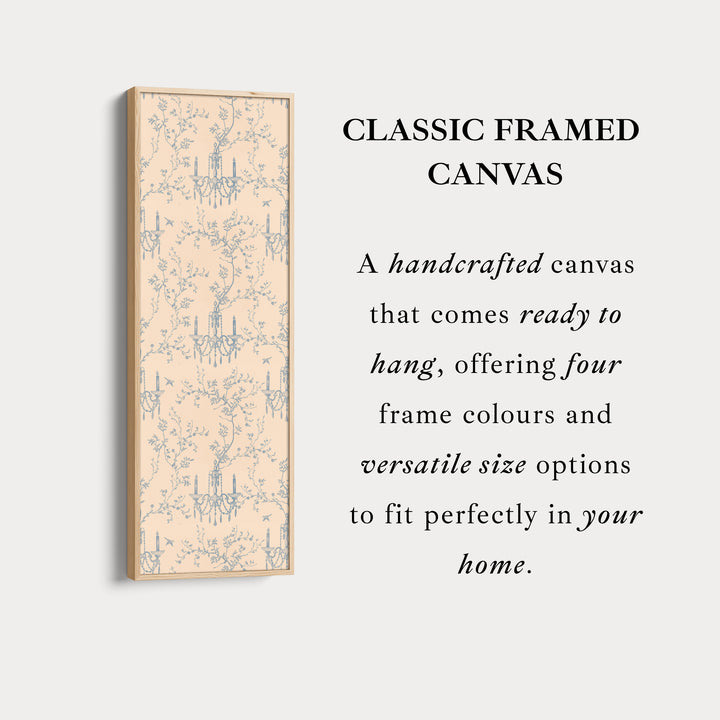 Vintage Blue & Beige Secret Garden Narrow Wall Art