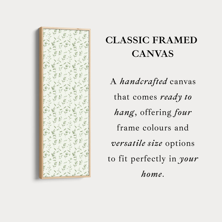 Vertical Wall Decor Green Floral Framed Canvas