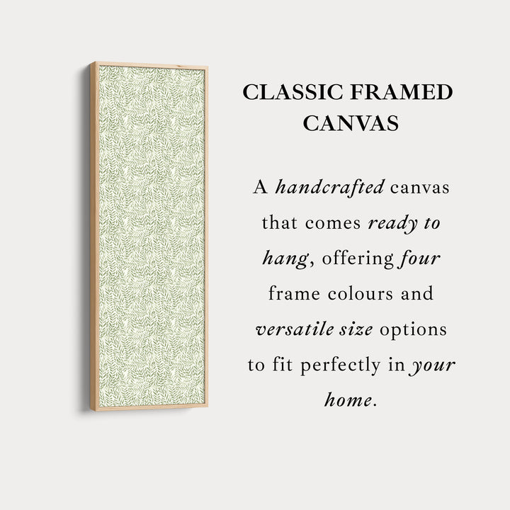 Long Vertical Wall Art Green Botanical Large Framed Canvas