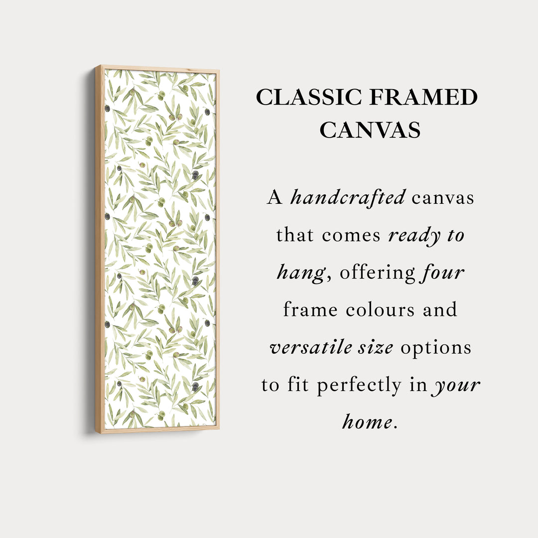 Vertical Kitchen Wall Decor Olive Leaves Long Narrow