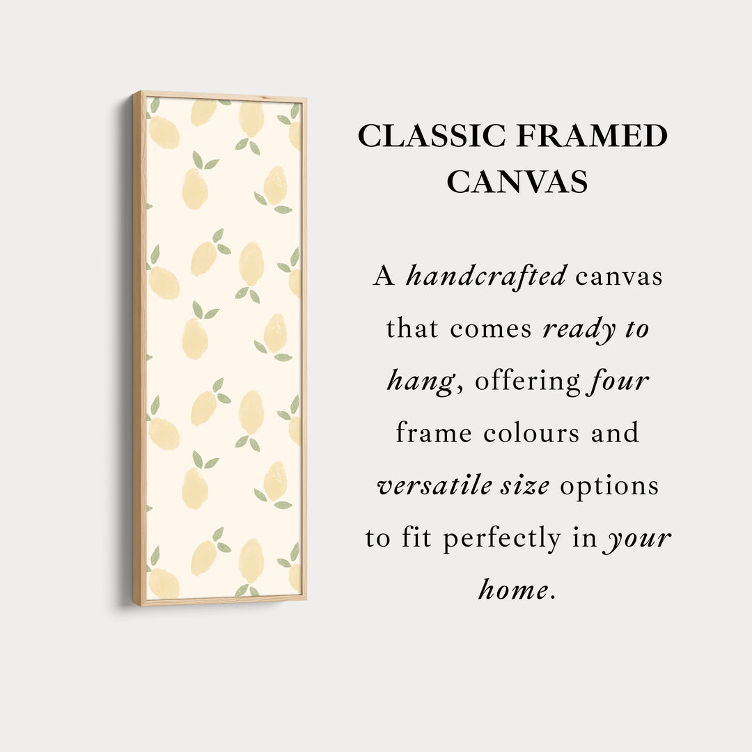 Long Narrow Kitchen Lemon Wall Art Vertical