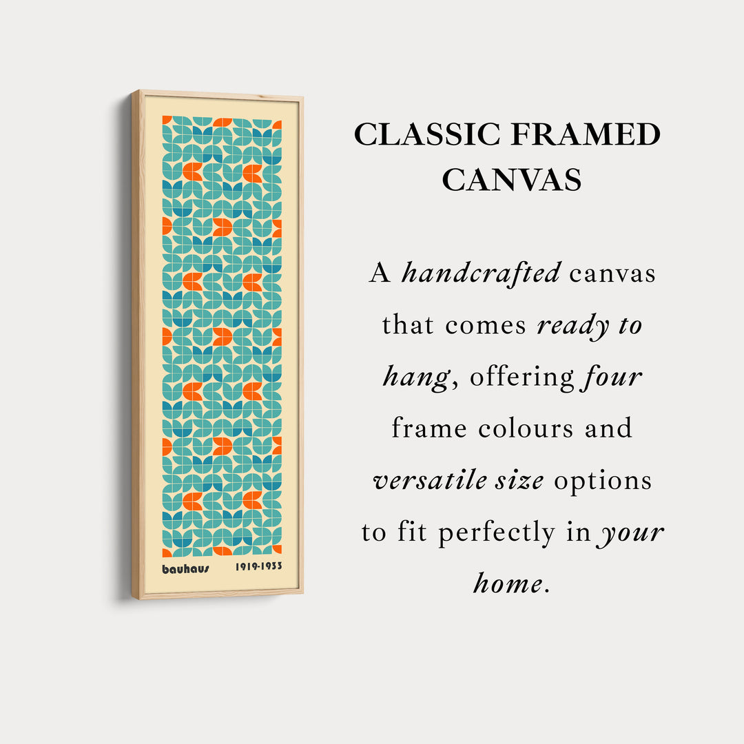 Bauhaus Large Framed Vertical Long Canvas Wall Art