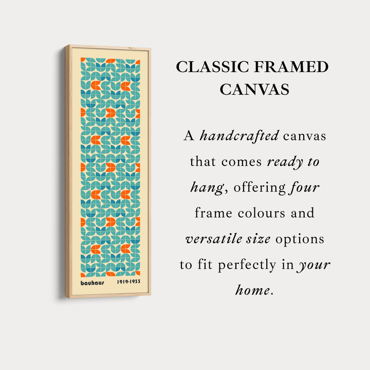 Bauhaus Large Framed Vertical Long Canvas Wall Art