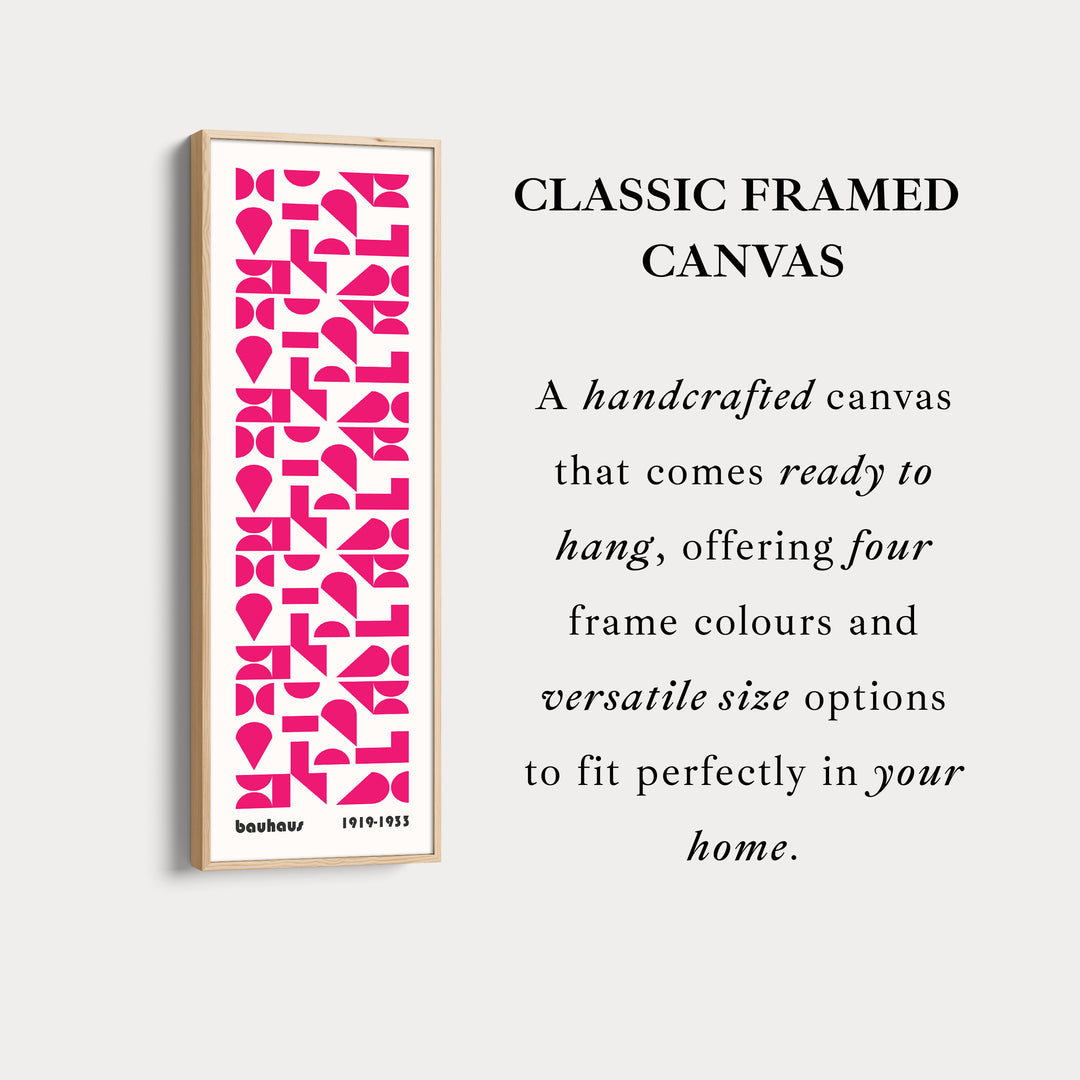 Pink Mid Century Bauhaus Vertical Long Canvas Wall Art