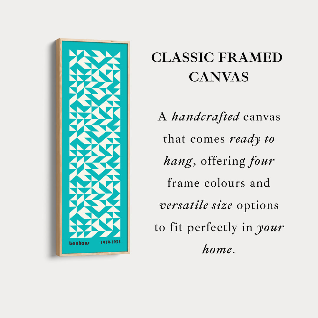 Blue Mid Century Bauhaus Vertical Long Canvas Wall Art