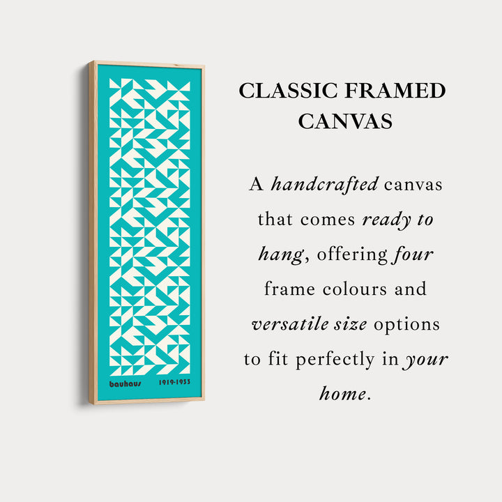 Blue Mid Century Bauhaus Vertical Long Canvas Wall Art