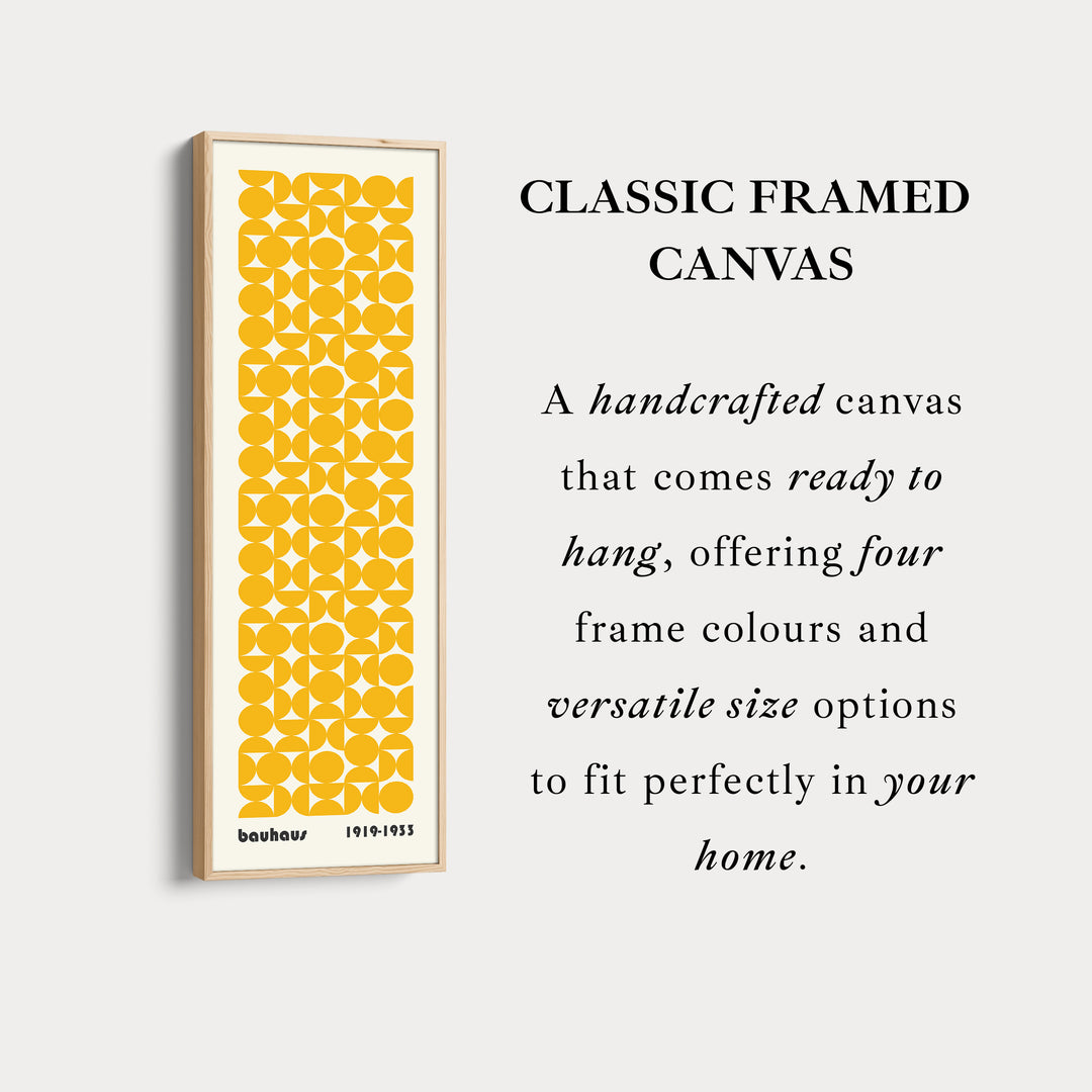 Vertical Long Wall Art Yellow Bauhaus Geometric