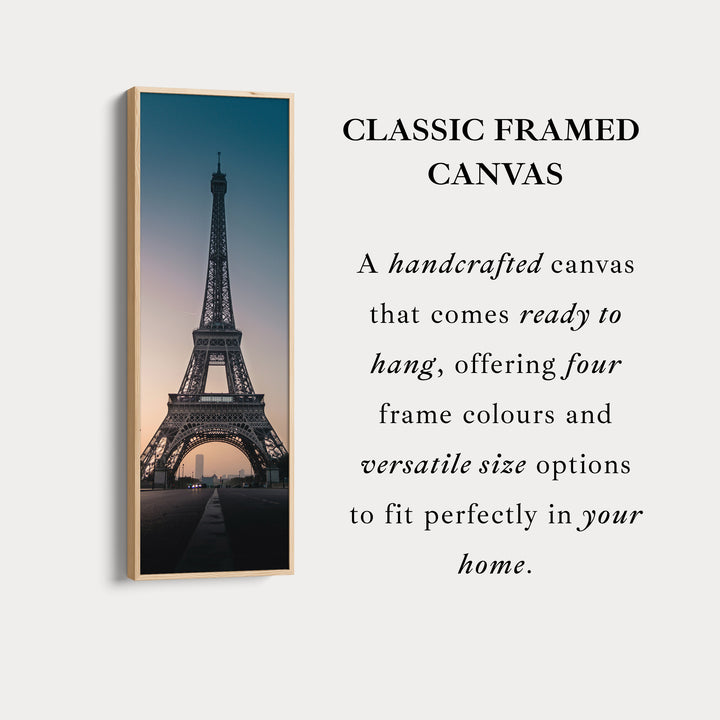 Paris Eiffel Tower Large Framed Canvas Vertical Wall Art