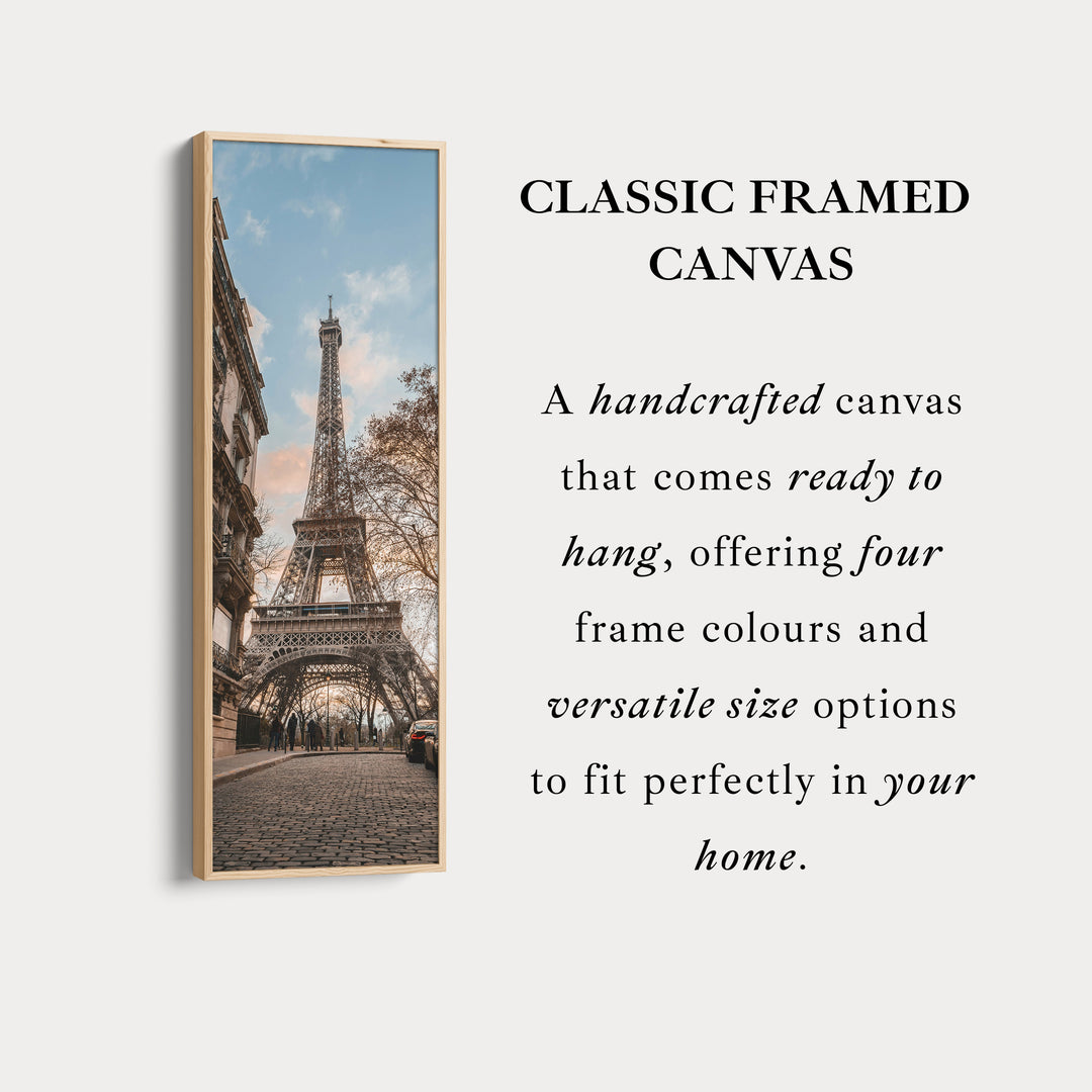 Large Framed Canvas Vertical Wall Art Eiffel Tower