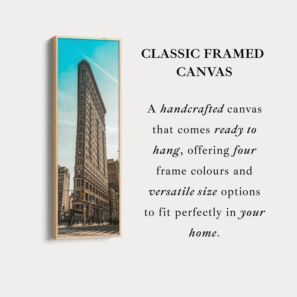 Large Framed Canvas Vertical Wall Art New York Flat Iron