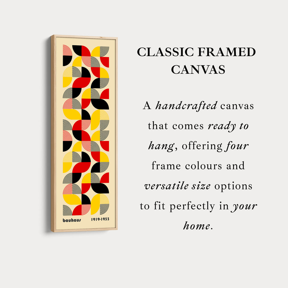 Large Framed Canvas Beige Bauhaus Wall Art