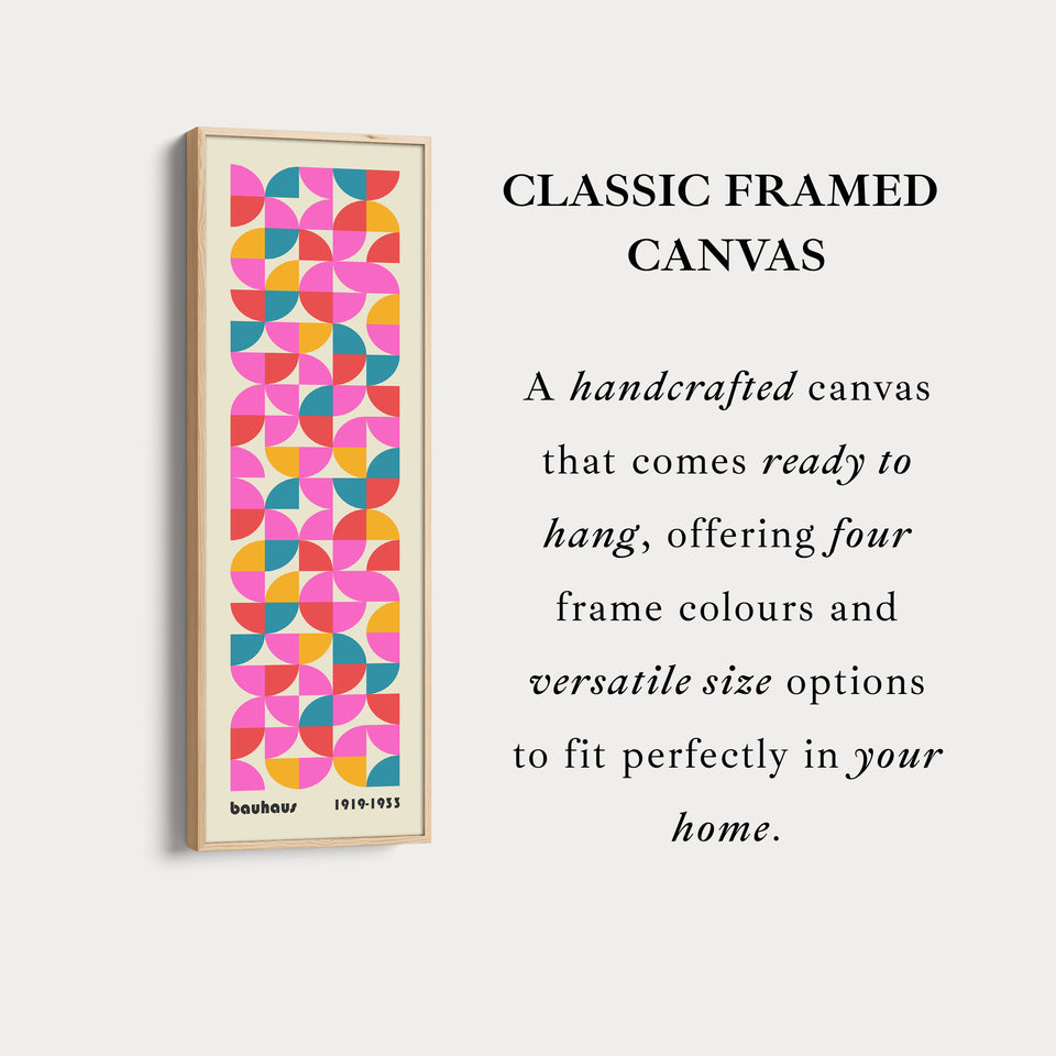 Smal Lang Gespannen Canvas Bauhaus Beige Geometrisch