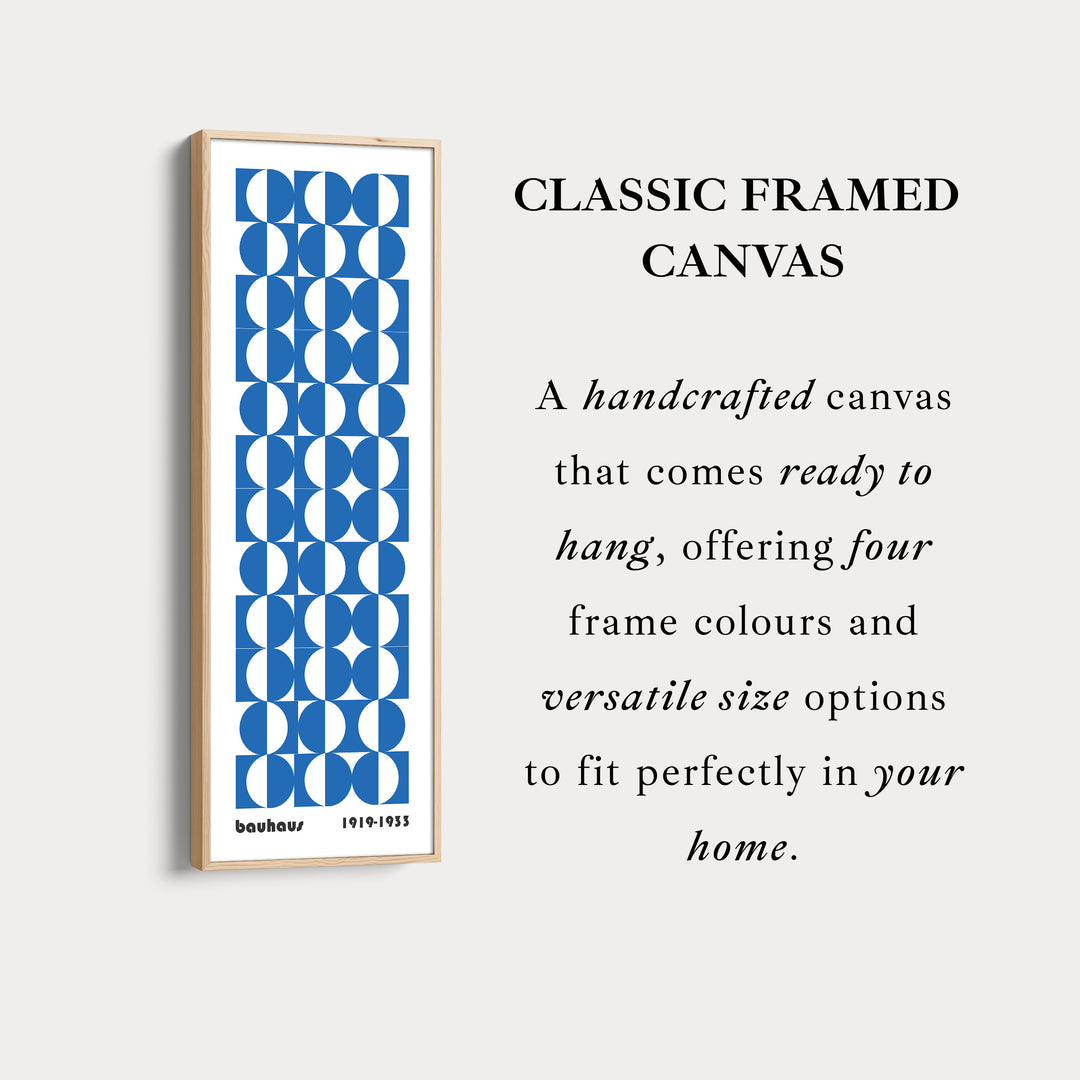 Vertical Blue & White Wall Art Bauhaus Mid Century