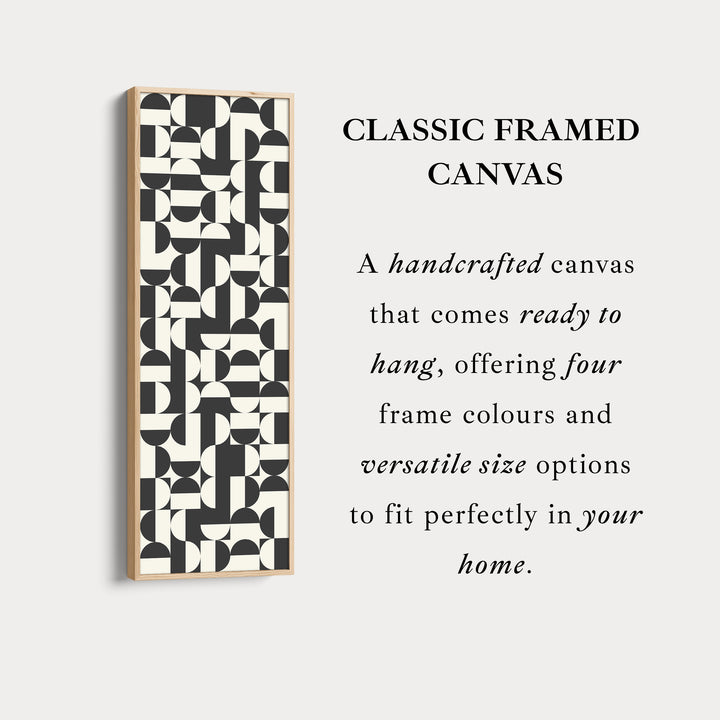 Bauhaus Geometric Pattern Tall Vertical Wall Canvas for Office or Living Room